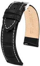 Correa de cuero Hirsch Duke 01028151-2, negro, piel de becerro, délka M, Quick Release
