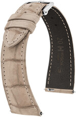 Correa de cuero Hirsch London Nubuk L 04277090-2, beige, piel de aligátor, délka L, Quick Release