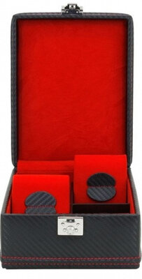 Caja de reloj Friedrich Lederwaren Carbon 32049-2