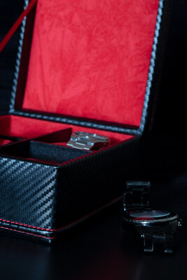 Caja para relojes Friedrich Lederwaren Carbon 32049-2