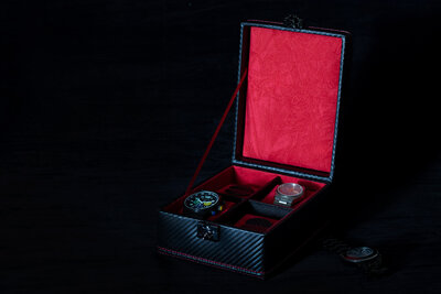 Caja para relojes Friedrich Lederwaren Carbon 32049-2