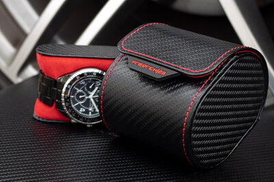 Funda para relojes Friedrich Lederwaren Carbon 32057-2