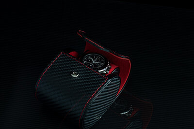 Funda para relojes Friedrich Lederwaren Carbon 32057-2