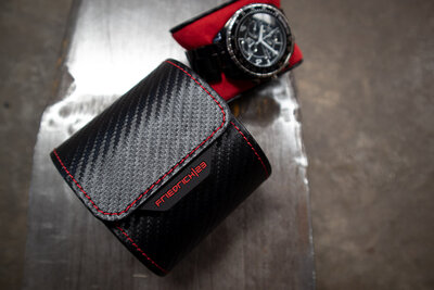 Funda para relojes Friedrich Lederwaren Carbon 32057-2