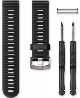 Correa Garmin Forerunner 935/945/955, plástico, negra, hebilla plateada