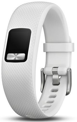Correa Garmin Vívofit 4, silicona, blanca, hebilla plateada, talla S/M
