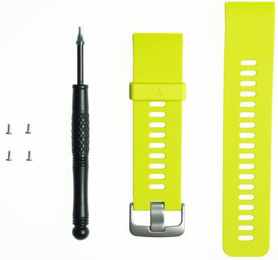 Correa Garmin Forerunner 35, silicona, verde, hebilla plateada