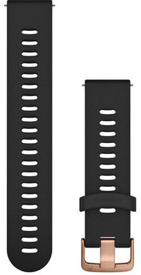 Correa de liberación rápida Garmin 20 mm, silicona, negra, hebilla dorada (Venu, Venu Sq, Venu 2 plus, etc.)