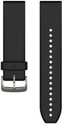 Correa Garmin QuickFit 22 mm, silicona, negra, hebilla plateada (Fenix 7/6/5, Epix 2, etc.)