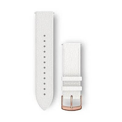 Garmin Correa de liberación rápida 20 mm, cuero, blanco, hebilla de oro rosa (Venu, Venu Sq, Venu 2 plus, etc.)