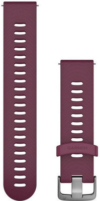 Correa de liberación rápida Garmin 20 mm, silicona, burdeos, hebilla plateada (Venu, Venu Sq, Venu 2 plus, etc.)