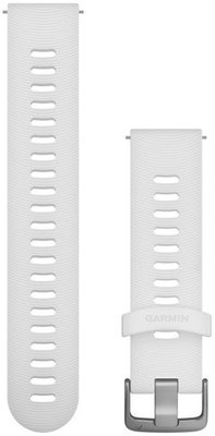 Correa de liberación rápida Garmin 20 mm, silicona, blanca, hebilla plateada (Venu, Venu Sq, Venu 2 plus, etc.)
