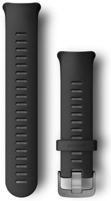 Correa Garmin Forerunner 45, silicona, negra, hebilla plateada, talla L