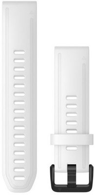 Correa Garmin QuickFit 20mm, silicona, blanca, hebilla negra (Fenix 7S/6S/5S)