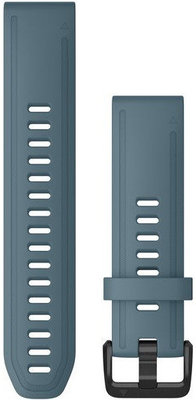 Correa Garmin QuickFit 20mm, silicona, gris azul, hebilla negra (Fenix 7S/6S/5S)