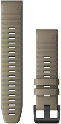 Correa Garmin QuickFit 22mm, silicona, beige, hebilla negra (Fenix 7/6/5, Epix 2, etc.)