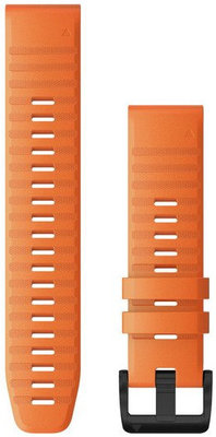Correa Garmin QuickFit 22mm, silicona, naranja, hebilla negra (Fenix 7/6/5, Epix 2, etc.)