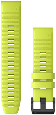 Correa Garmin QuickFit 22mm, silicona, amarilla, hebilla negra (Fenix 7/6/5, Epix 2, MARQ, etc.)