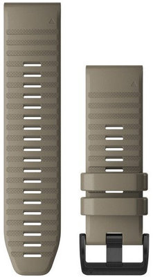 Correa Garmin QuickFit 26mm, silicona, beige, hebilla negra (Fenix 7X/6X/5X, Tactix, etc.)