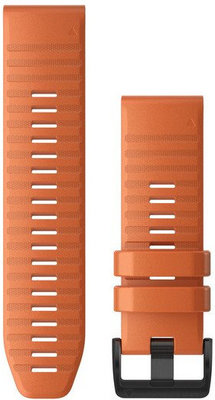 Correa Garmin QuickFit 26mm, silicona, naranja, hebilla negra (Fenix 7X/6X/5X, Tactix, etc.)