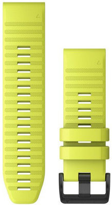 Correa Garmin QuickFit 26mm, silicona, amarilla, hebilla negra (Fenix 7X/6X/5X, Tactix, etc.)
