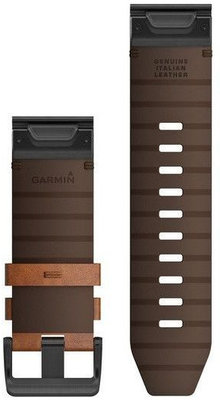 Correa de cuero Garmin 26mm (para Garmin Fenix 8/7X/6X (51mm), Tactix y otros), marrón, QuickFit, 010-12864-05