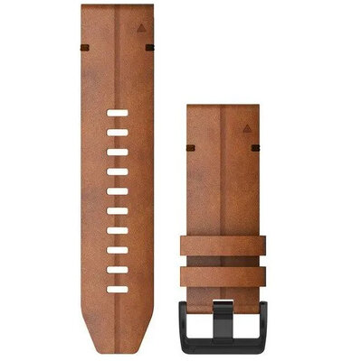 Correa de cuero Garmin 26mm (para Garmin Fenix 8/7X/6X (51mm), Tactix y otros), marrón, QuickFit, 010-12864-05