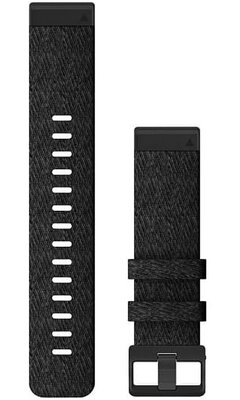 Correa Garmin QuickFit 22 mm, de nailon, negra, hebilla negra (Fenix 7/6/5, Epix 2, etc.)