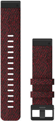 Correa Garmin QuickFit 22mm, nylon, roja, hebilla negra (Fenix 7/6/5, Epix 2, etc.)