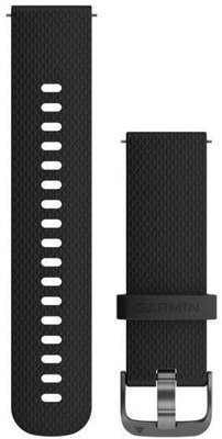 Correa de silicona Garmin 18 mm (para Venu 2S, Vívoactive 4S, Vívomove 3S), negro, Quick Release, + parte alargada, 010-12932-01