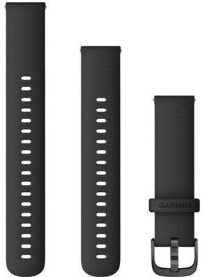 Correa Garmin Quick Release 18mm, silicona, negra, hebilla negra (Venu 2S, Vívoactive 4S, Vívomove 3S) + extensión
