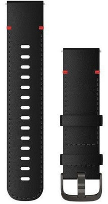 Correa de liberación rápida Garmin 22mm, cuero, negra, hebilla negra (Venu, Forerunner 255, Vívoactive 4, etc.)