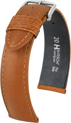 Correa de piel marrón claro Hirsch Camelgrain Pro Skin L 01009010-2