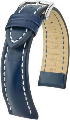 Correa de piel azul Hirsch Heavy Calf L 01475080-2 (Teletina)
