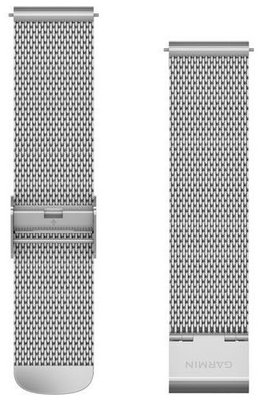 Brazalete de acero inoxidable Garmin 20mm (para Venu, Venu Sq, Venu 2 plus etc.), plateado, de malla milanesa, Quick Release, 010-12924-23