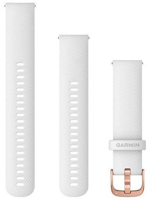 Correa de liberación rápida Garmin 20 mm, silicona, blanca, hebilla de oro rosa (Venu, Venu Sq, Venu 2 plus, etc.)