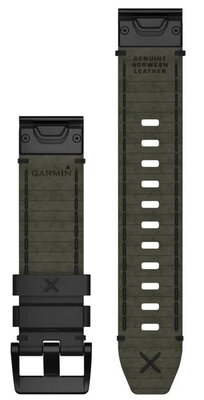 Correa de cuero Garmin 22mm (para Garmin Fenix 8/7/6 (47mm), Epix 2 etc.), negro V3, QuickFit, 010-12738-19