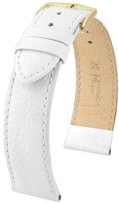 Correa de piel blanca Hirsch Kansas M 01502100-1 (Teletina)