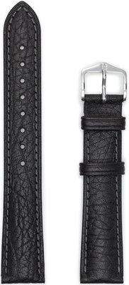Correa de cuero Hirsch Camelgrain L 01009050-2, negro, piel de ternera, longitud L, Quick Release