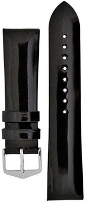 correa de cuero Hirsch Diva M 01536150-2, negro, piel de becerro, longitud M