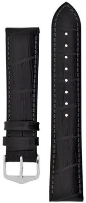 correa de cuero Hirsch Duke L 01028050-2, negro, piel de becerro, longitud L, Quick Release