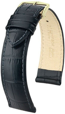 Correa de piel negra Hirsch Duke M 01028150-1 (Teletina)