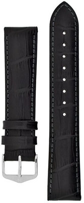 correa de cuero Hirsch Duke M 01028150-2, negro, piel de becerro, longitud M, Quick Release