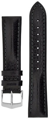 Correa de cuero Hirsch Lucca L 04902050-2, negro, piel de becerro, longitud L, Quick Release