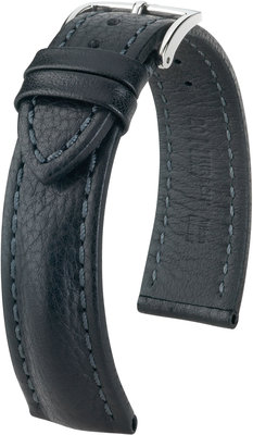Correa de piel negra Hirsch Lucca L 04902050-2 (Teletina)