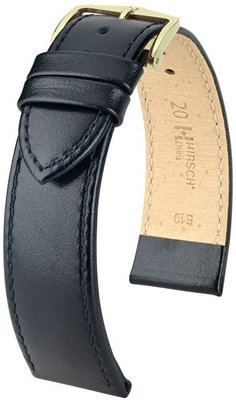 Correa de piel negra Hirsch Osiris M 03475150-1 (Teletina)