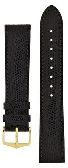 correa de cuero Hirsch Rainbow L 12322650-1, negro, piel de ternero, longitud L, Quick Release