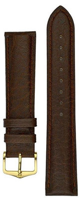 Correa de cuero Hirsch Camelgrain L 01009015-1, marrón, piel de ternera, longitud L, Quick Release
