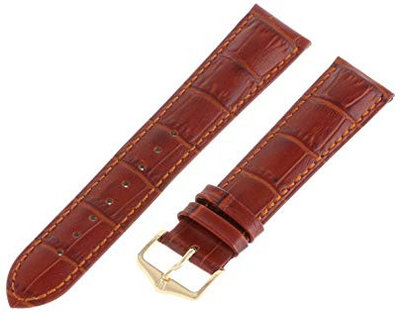 correa de cuero Hirsch Duke L 01028070-1, marrón, piel de becerro, longitud L, Quick Release