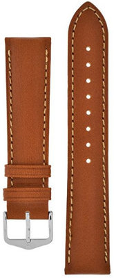 Correa de cuero Hirsch Kent L 01002070-2, marrón, piel de ternera, longitud L, Quick Release